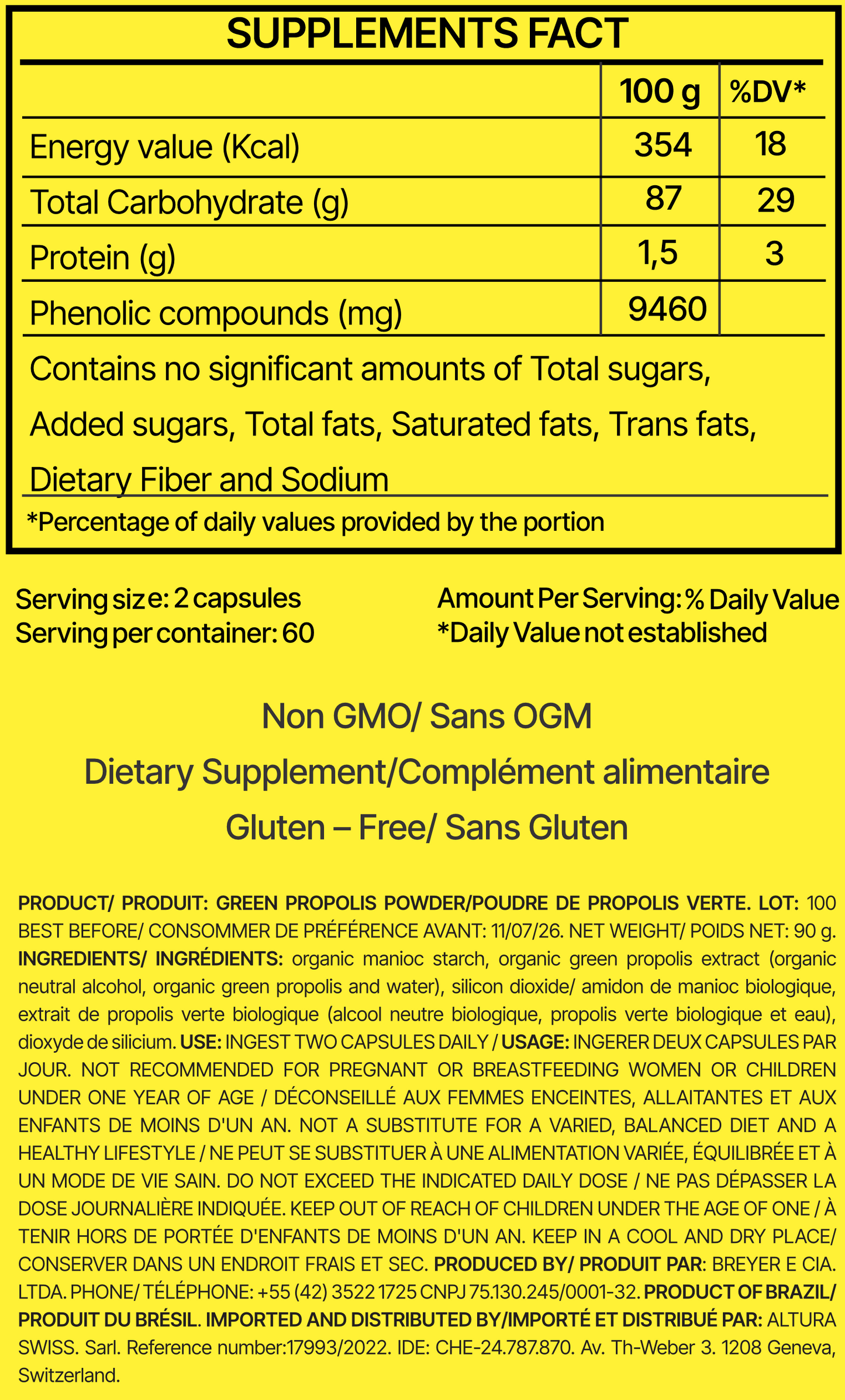 100% Green Propolis Capsules